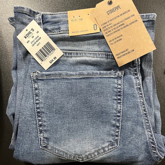 Juniors' Project Indigo Mid-Rise Stovepipe Jeans - Picture 2 of 7